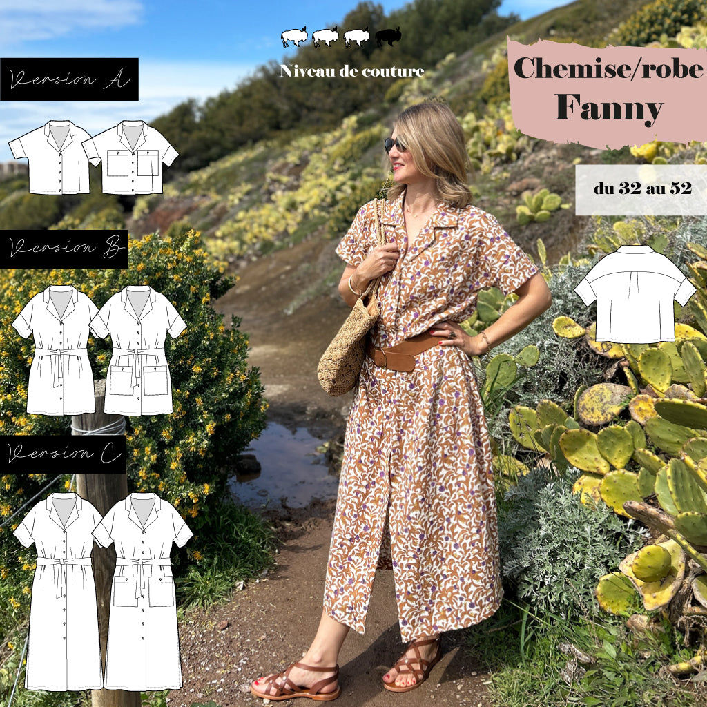 Sewing Pattern - Super Bison - Fanny Shirt & Dress (Sizes 32 - 52)