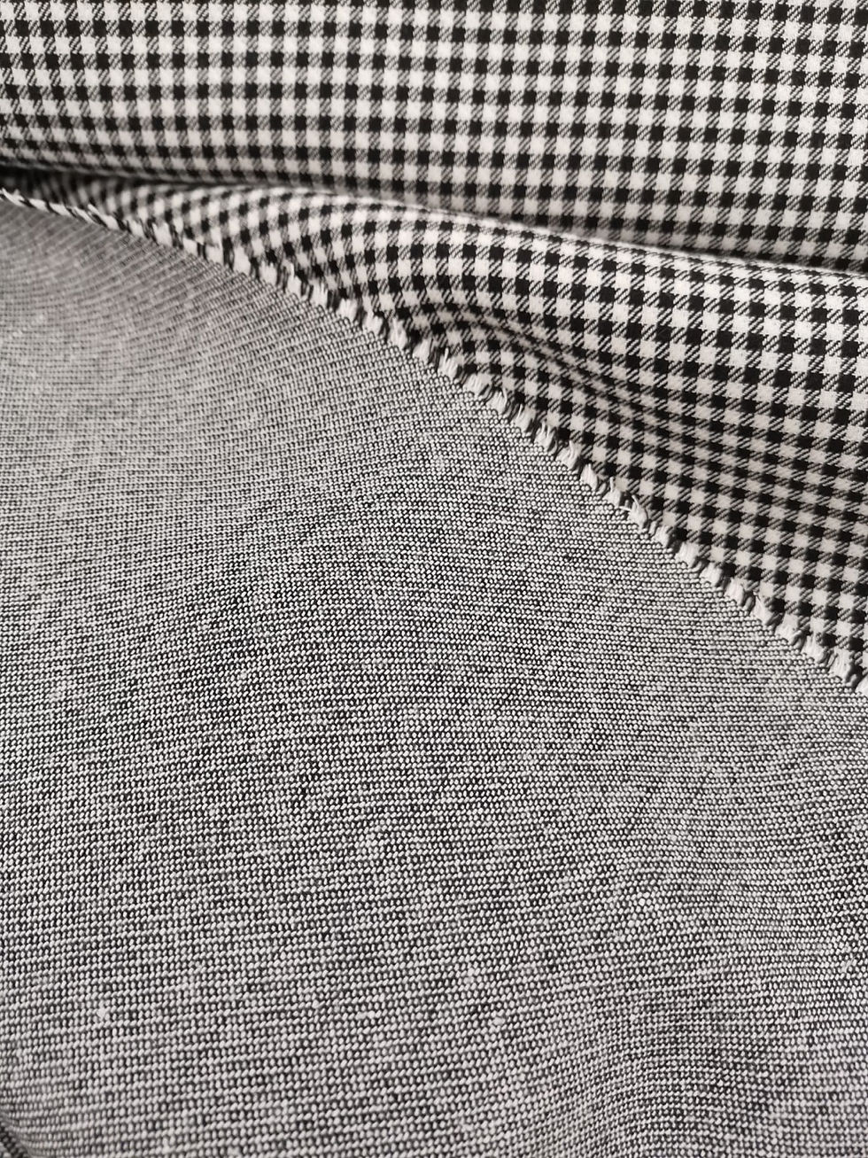 Thumbnail: Dress Fabric - Ex Designer - Wool Mix - Houndstooth - Black And White