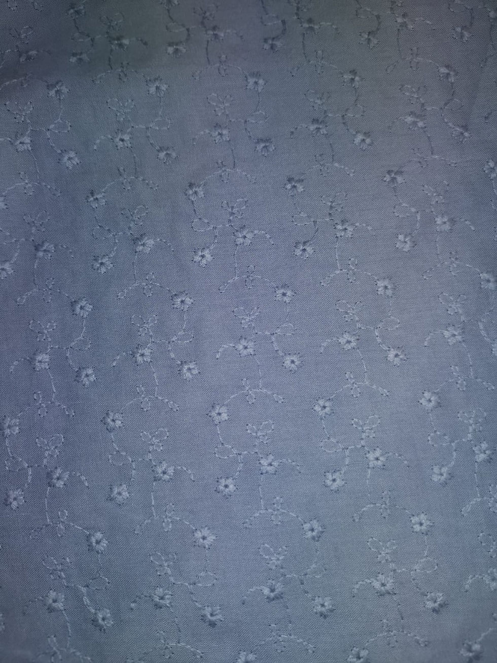 Thumbnail: Dress Fabric - Embroidered Cotton - Pale Denim Blue