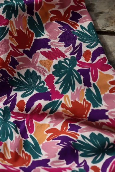 Woven Viscose - Lise Tailor - Boreale - Abstract Leaf Print - Multi