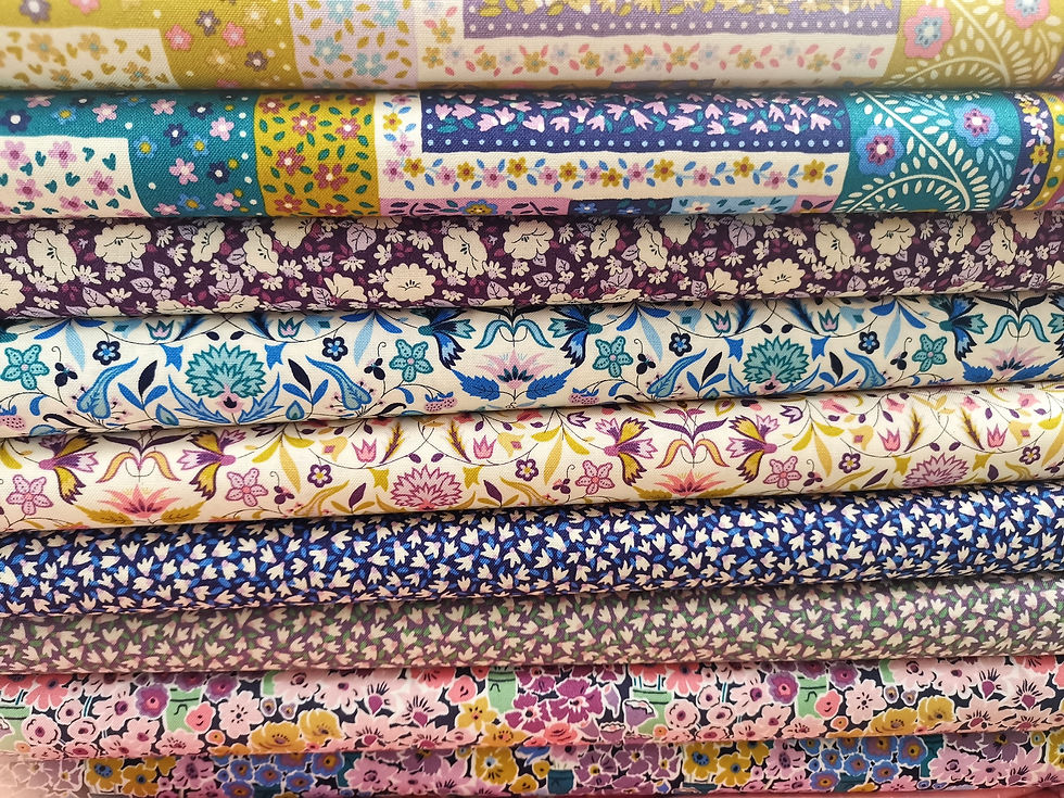 Thumbnail: Woven Cotton - Liberty London - Tudor Celebration - Floral Print - Blue & White