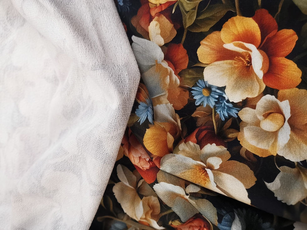 Thumbnail: French Terry  - Large Floral Print - Multi