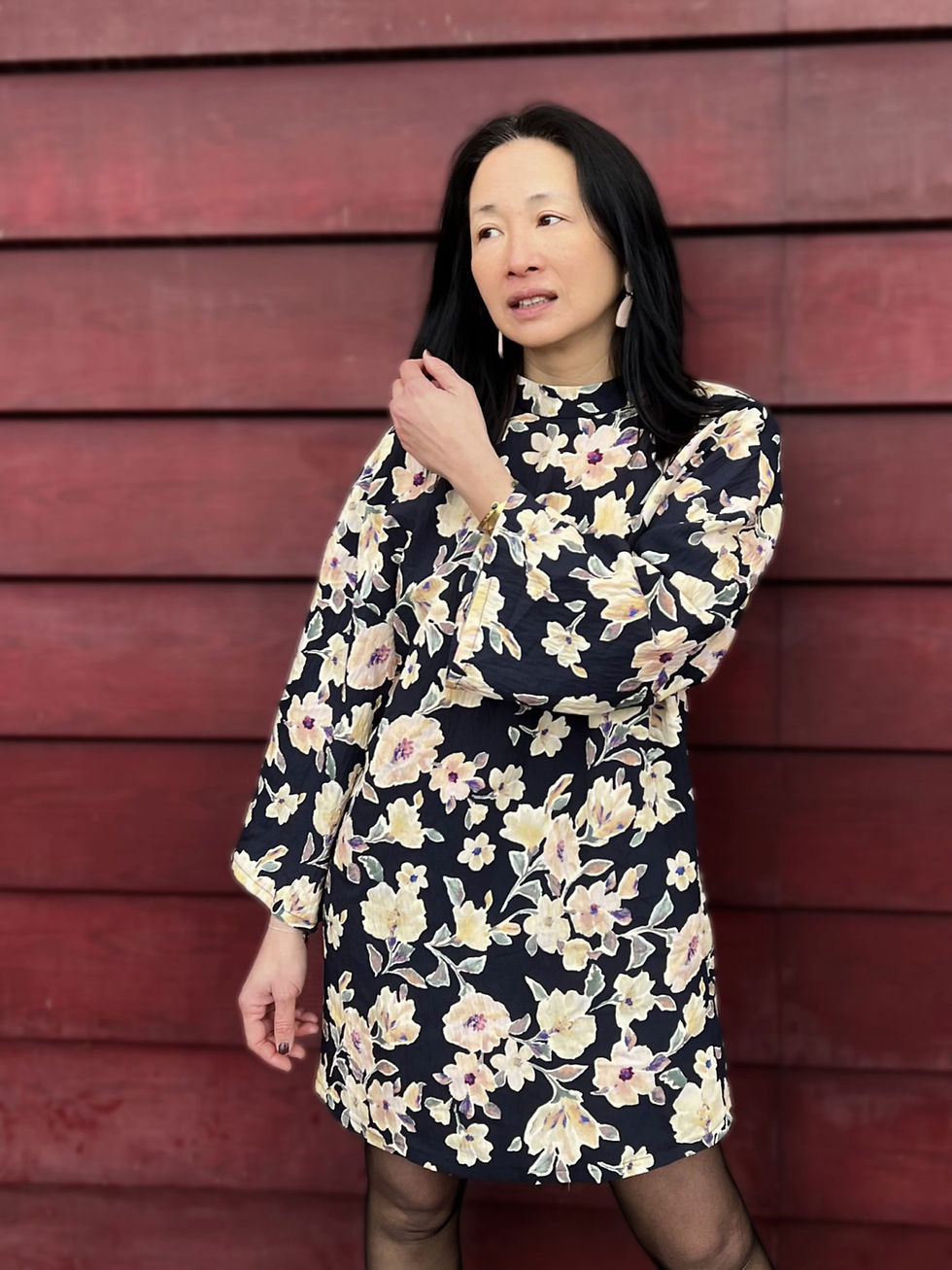 Thumbnail: Satin Textured Viscose - Camelia - My Dress Made - Floral Print
