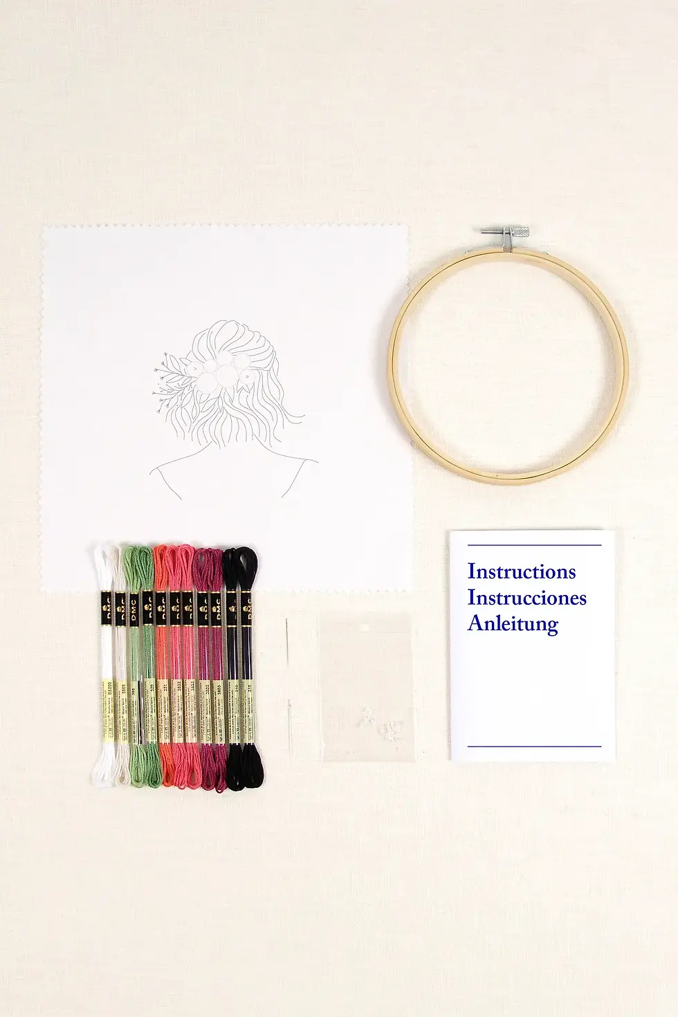Thumbnail: Embroidery Kit -  DMC - Petal & Pearls By Nathalie Weinzaepflen