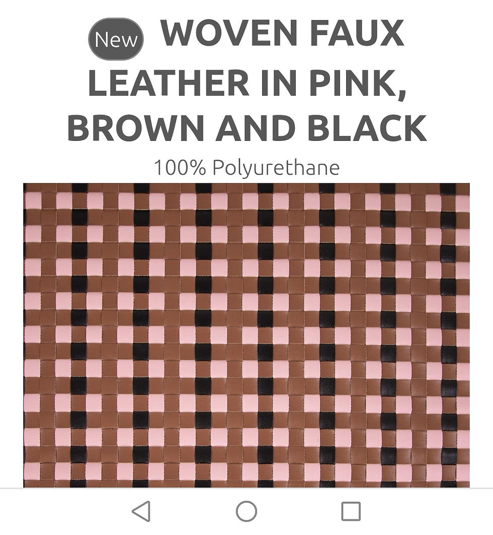Thumbnail: Woven Faux Leather - Crafting Fabric - Katia - Pink, Brown & Black