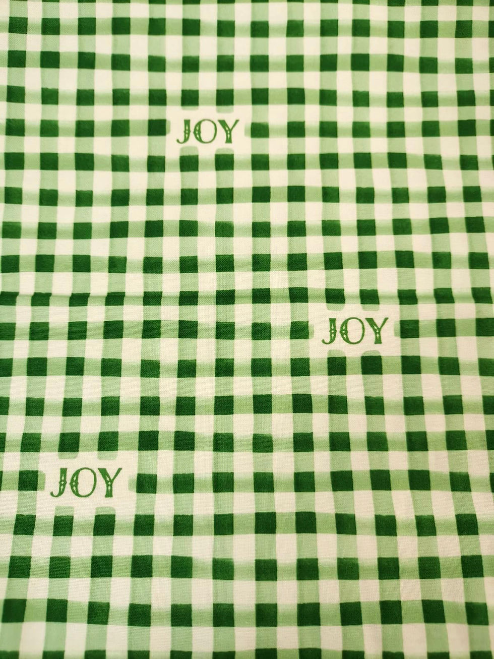 Thumbnail: Quilting Cotton - Lewis & Irene - Bluebellgray FaLaLa - Joy - Emerald Christmas 