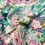 Thumbnail: Dress Fabric - Yoryu Chiffon - Tropical Leaf Floral Print - Turquoise And Multi