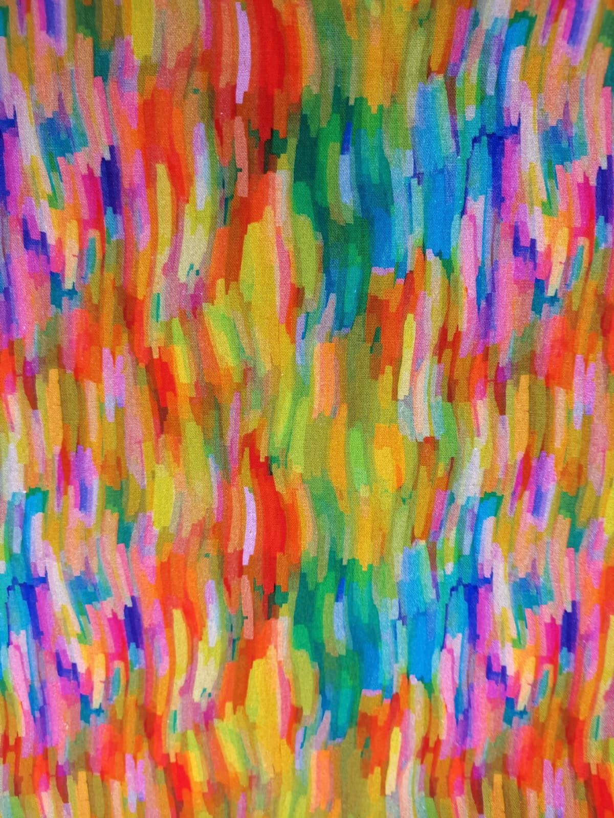 Woven Cotton - Bright Brushstroke Watercolour Print - Yellow And Multicoloured