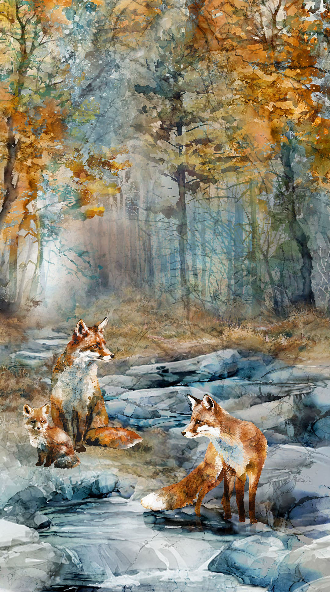 Fabric Panel - Woven Cotton - Deborah Edwards For Northcott - Fox Den - Multi