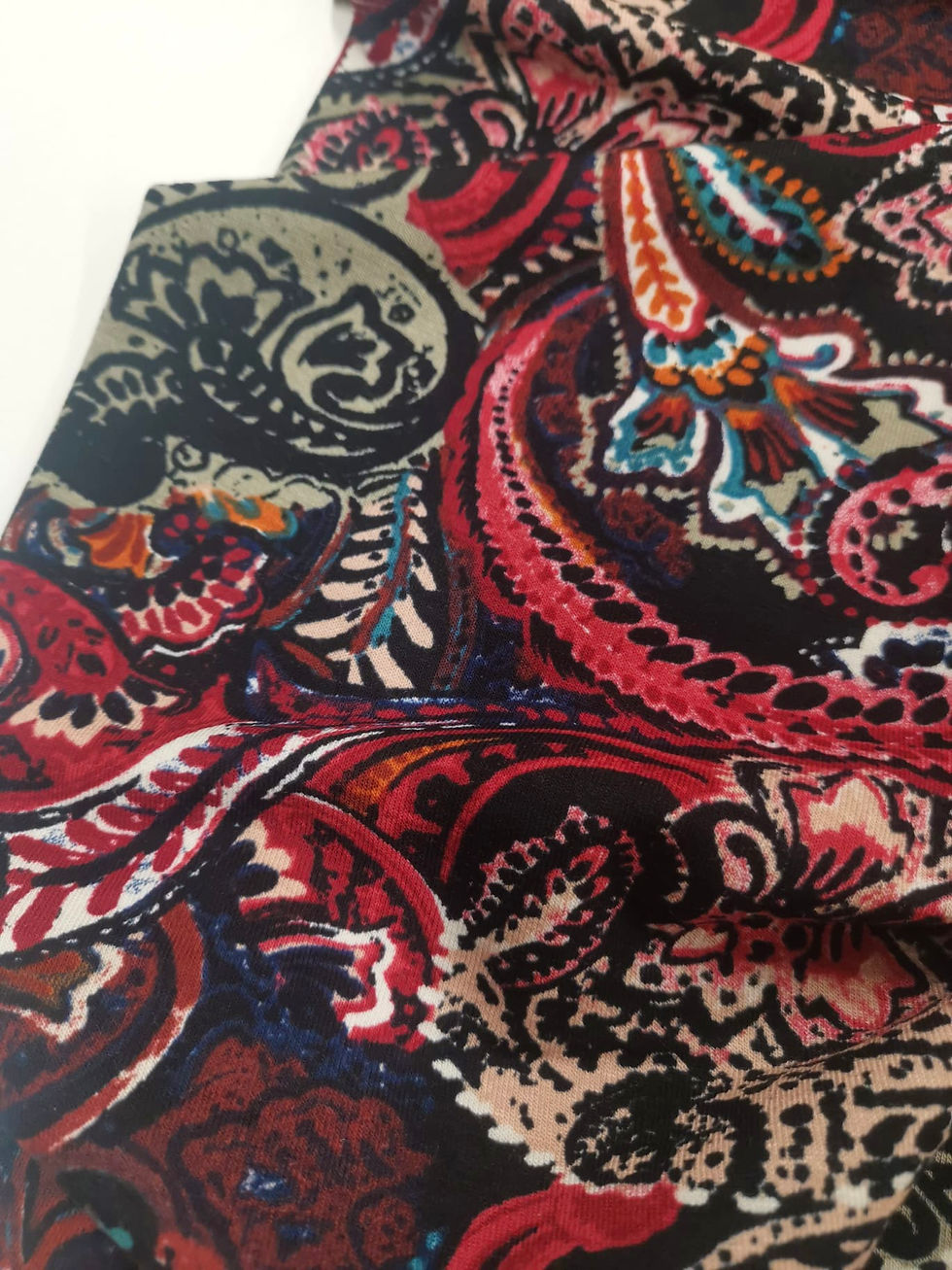Thumbnail:  Viscose Jersey - Paisley Print - Black And Multi 