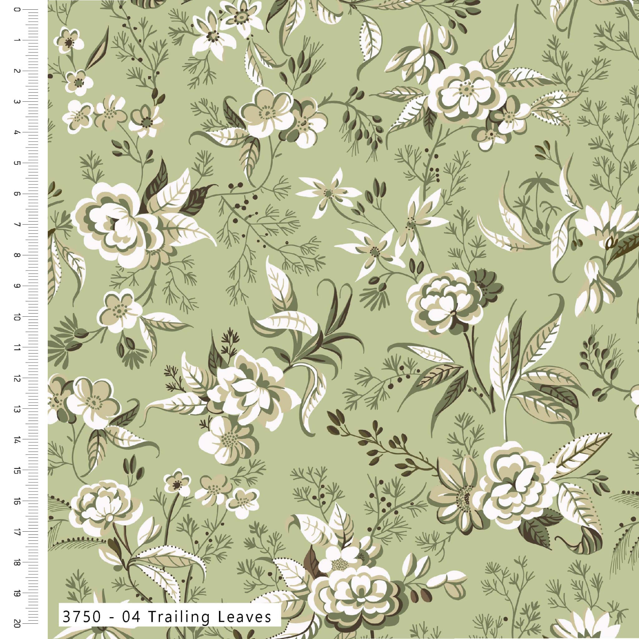 Organic Cotton - William Kilburn For V & A - Pressed In Time - Trailing Leaves