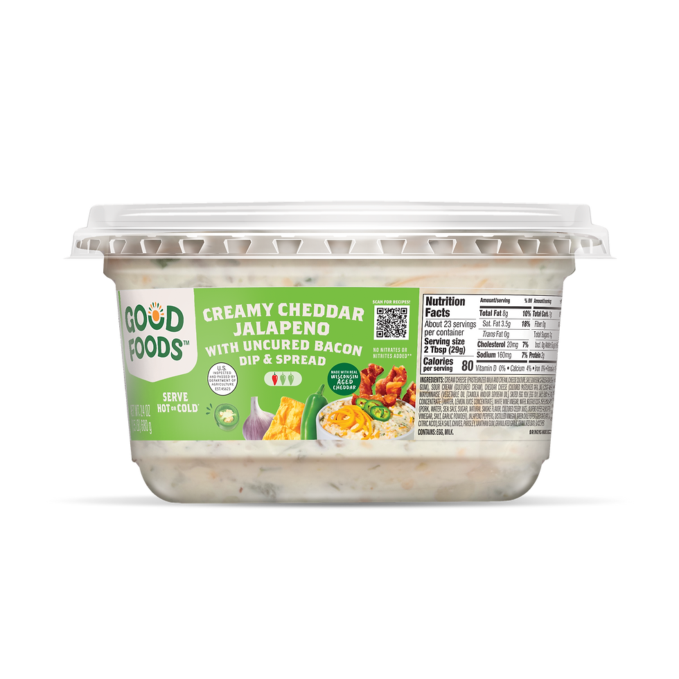 Good Foods introduces Cheddar Jalapeño Bacon Dip