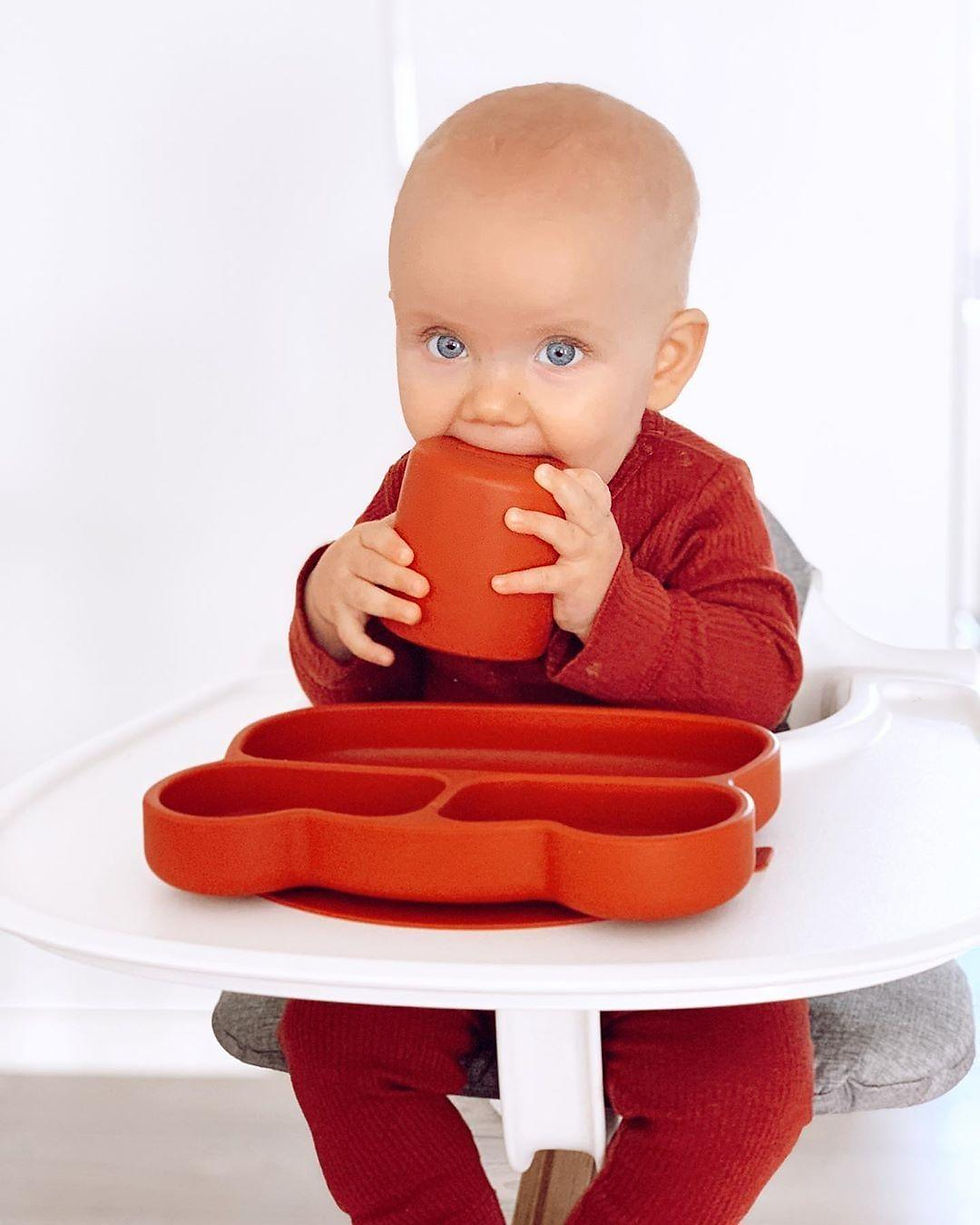 Thumbnail: We Might Be Tiny bear stickie® plate - rust