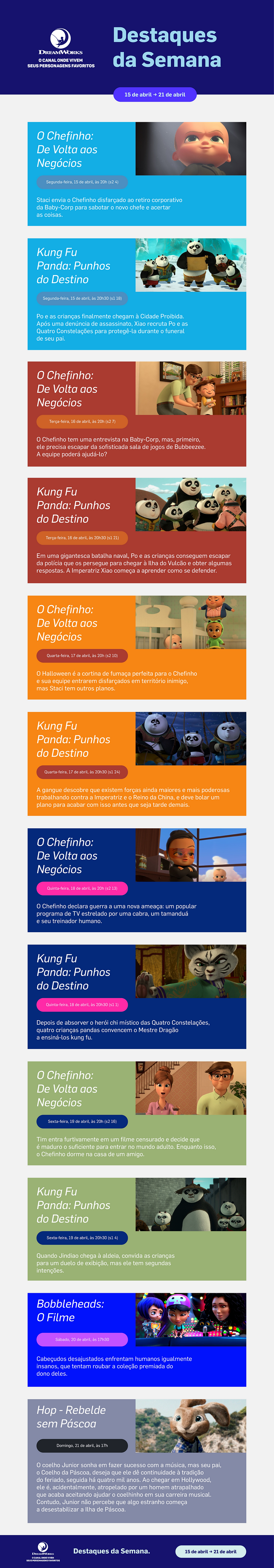 DreamWorks: Destaques da semana de 12 a 18 de fevereiro