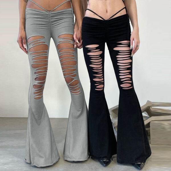 Thumbnail: Albidalove Stretchy Pants Hollow Out Front and Back Pretty For Women