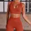 Thumbnail: Albidalove Two Piece Set Women Yoga Shorts Crop Top V Neck Crop Top Sport Outfit