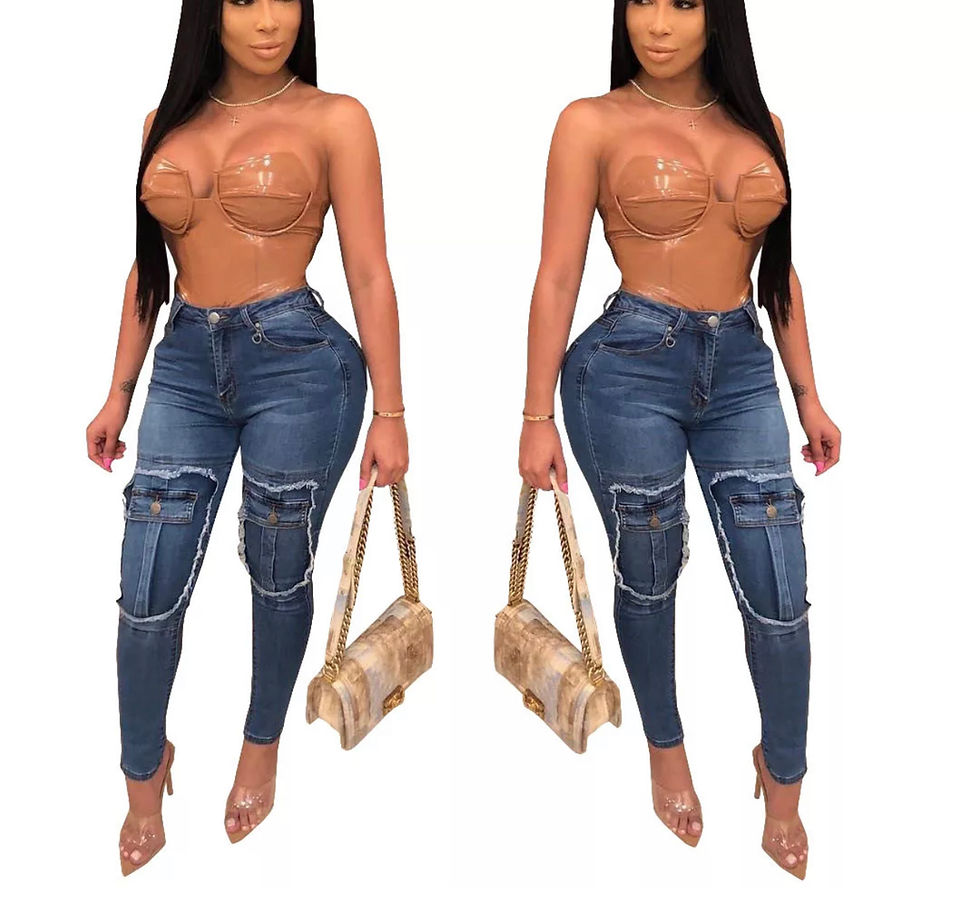 Thumbnail: Albidalove Demin Jeans Front Pockets Design