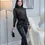 Thumbnail: Albidalove Black Diamond Studded High Neck Long Sleeve Mesh Bodysuit