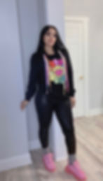 Thumbnail: Albidalove Happy Print Distressed Hoodie