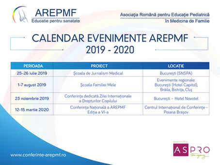 Calendarul evenimentelor AREPMF
