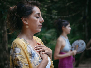 Serenity and healing at Lunita Jungle Retreat Center, Mexico, where a private sound healing session fosters peace and introspection amidst nature.