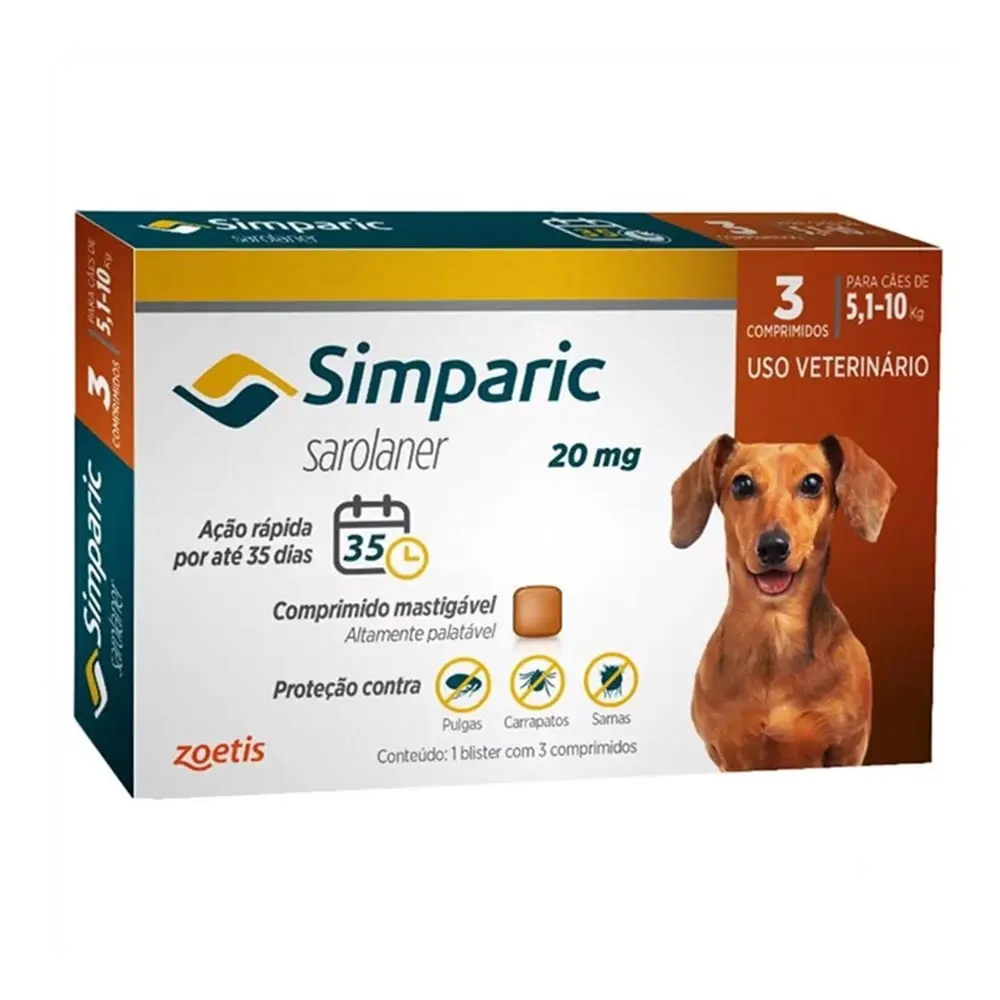 Simparic 20Mg 5 A 10Kg 3 Comprimidos
