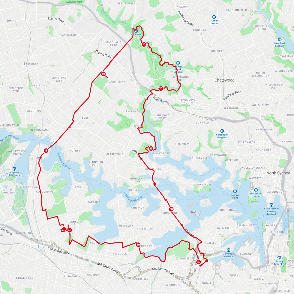 12 Hour Walk route by Tony Ilbery