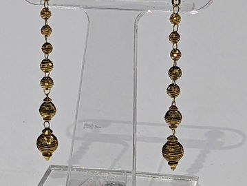 K18クリスタルビーズピアス