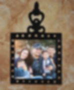 Cast iron interchangeable photo trivet with custom family picture tile