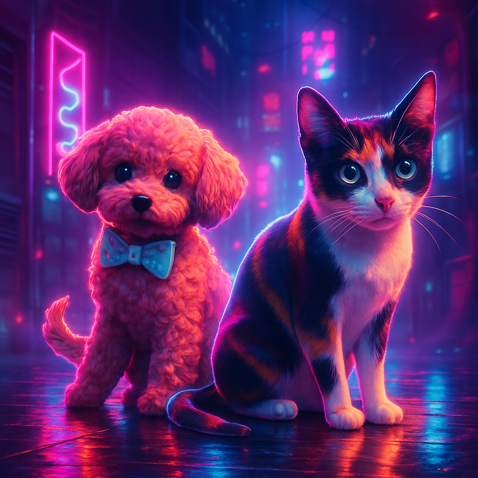 Thumbnail: Custom Pet Portrait – Digital File; Add to Mugs, Posters, More-  Cyberpunk