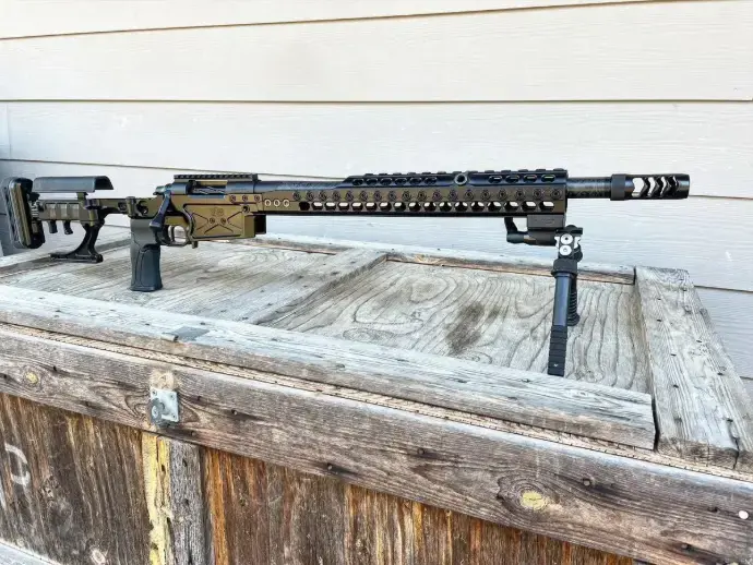 Custom precision rifle with bipod