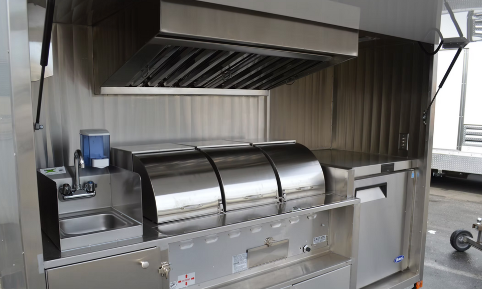 Stainless steel food truck kitchen