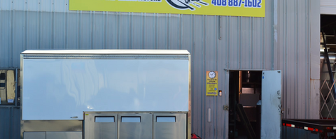 Stainless steel food truck exterior