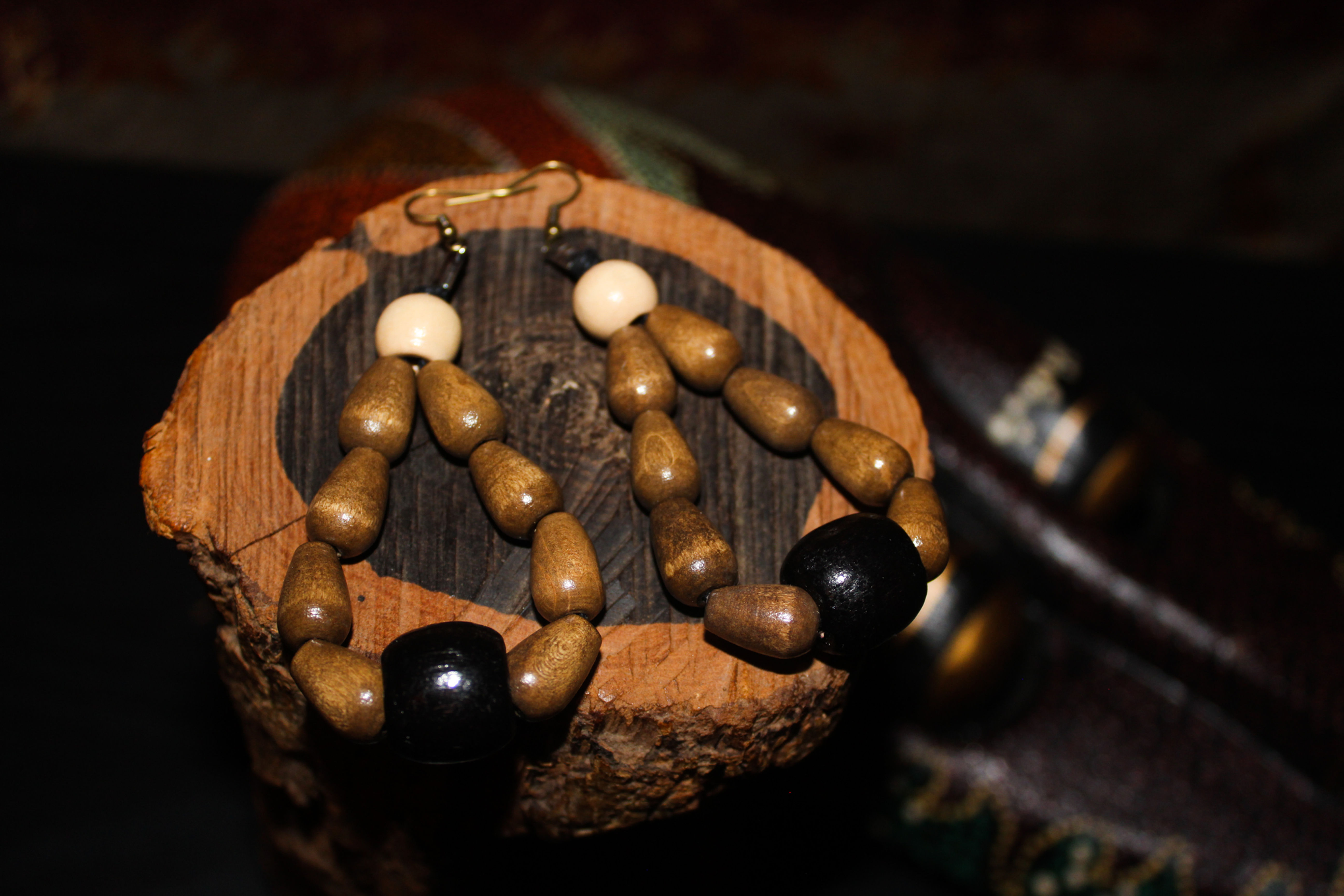 Trybal Tree Copper Wired Womens Wooden Earrings