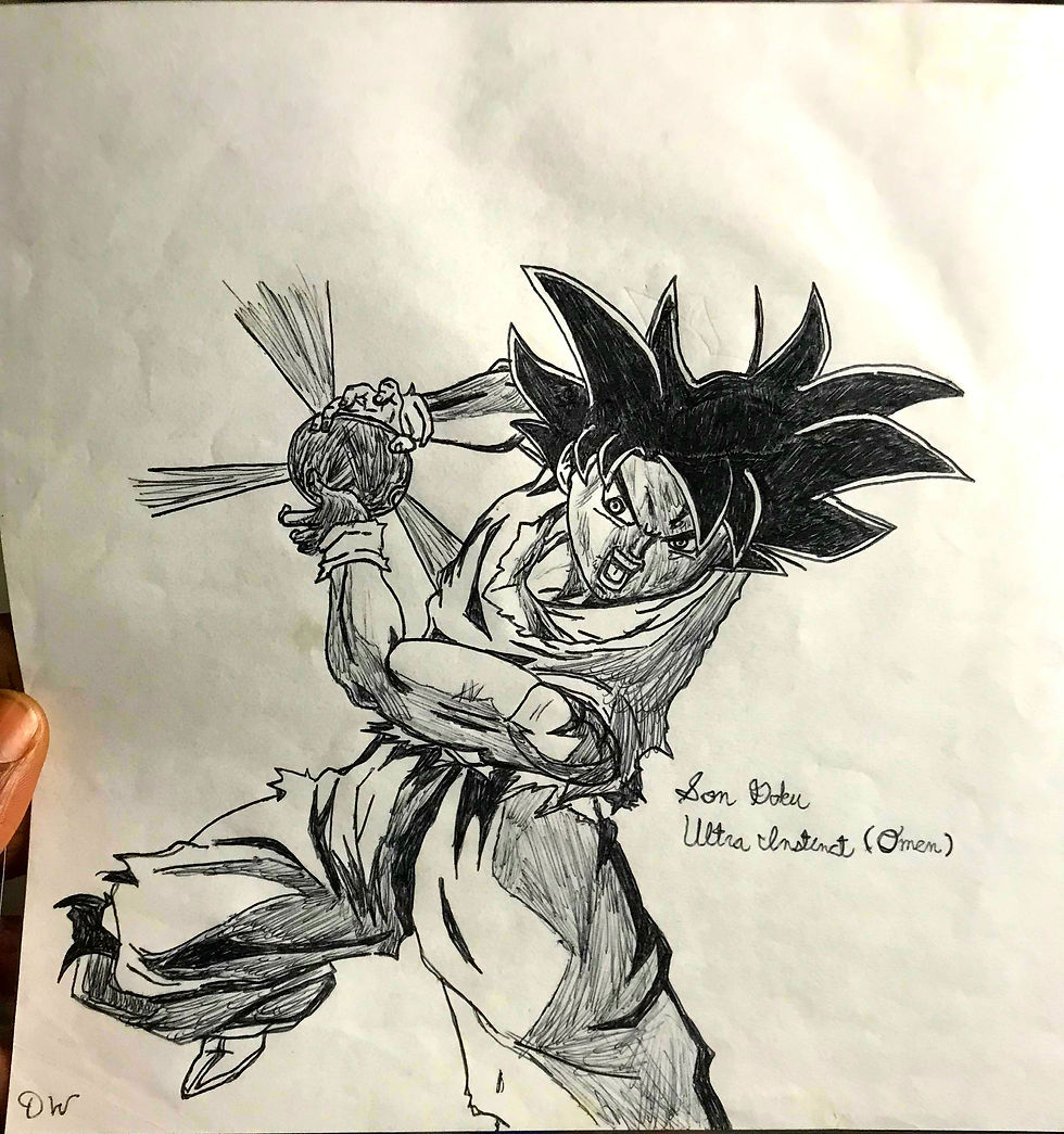 Son Goku Ultra Instinct Omen Pen Art 🎨 (Only Copy/Laminated) 