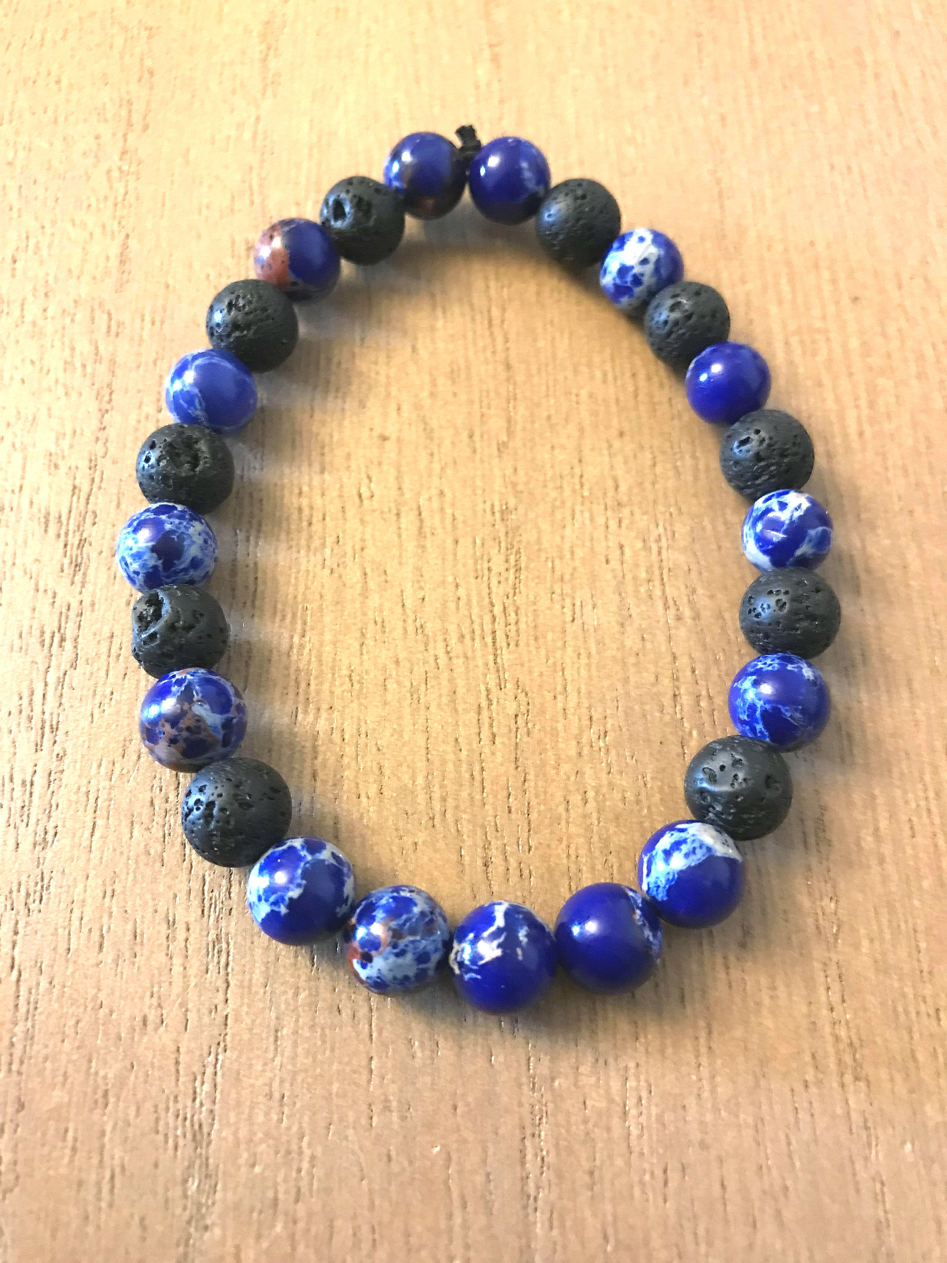Sodalite Lava Wrist Piece 