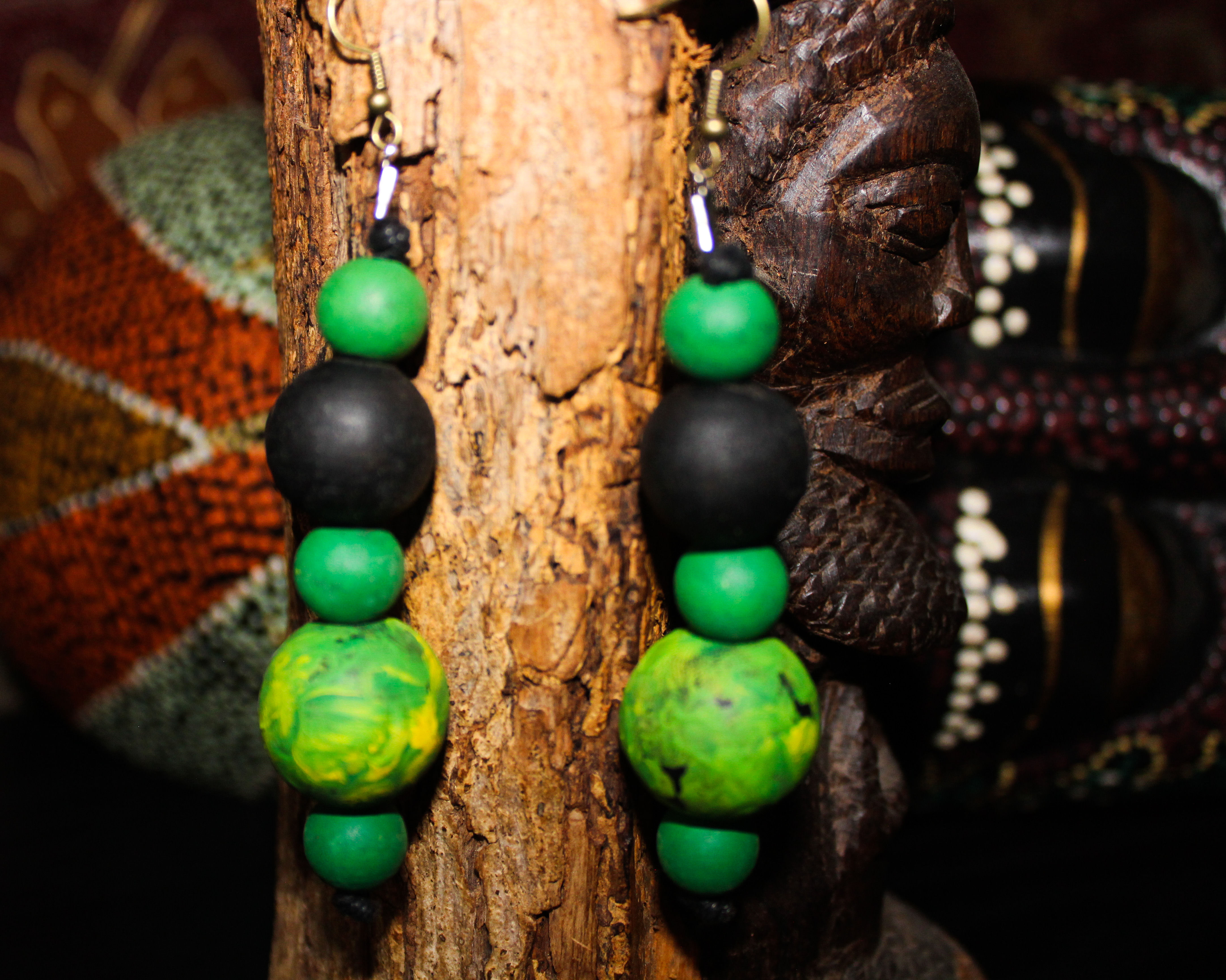 Evolving Vibez Women Hand Painted Wooden Earrings