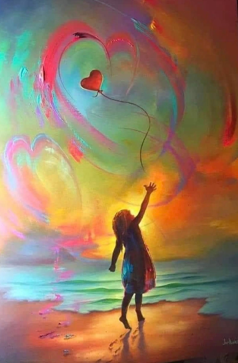 En pige og et svævende hjerte