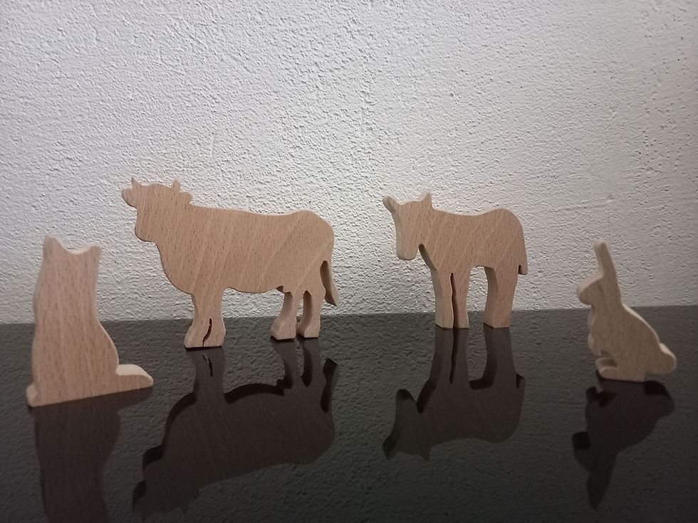 Miniature : Lot de 12 animaux de la ferme brut prêt à peindre