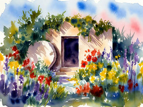 easter tomb with flowers