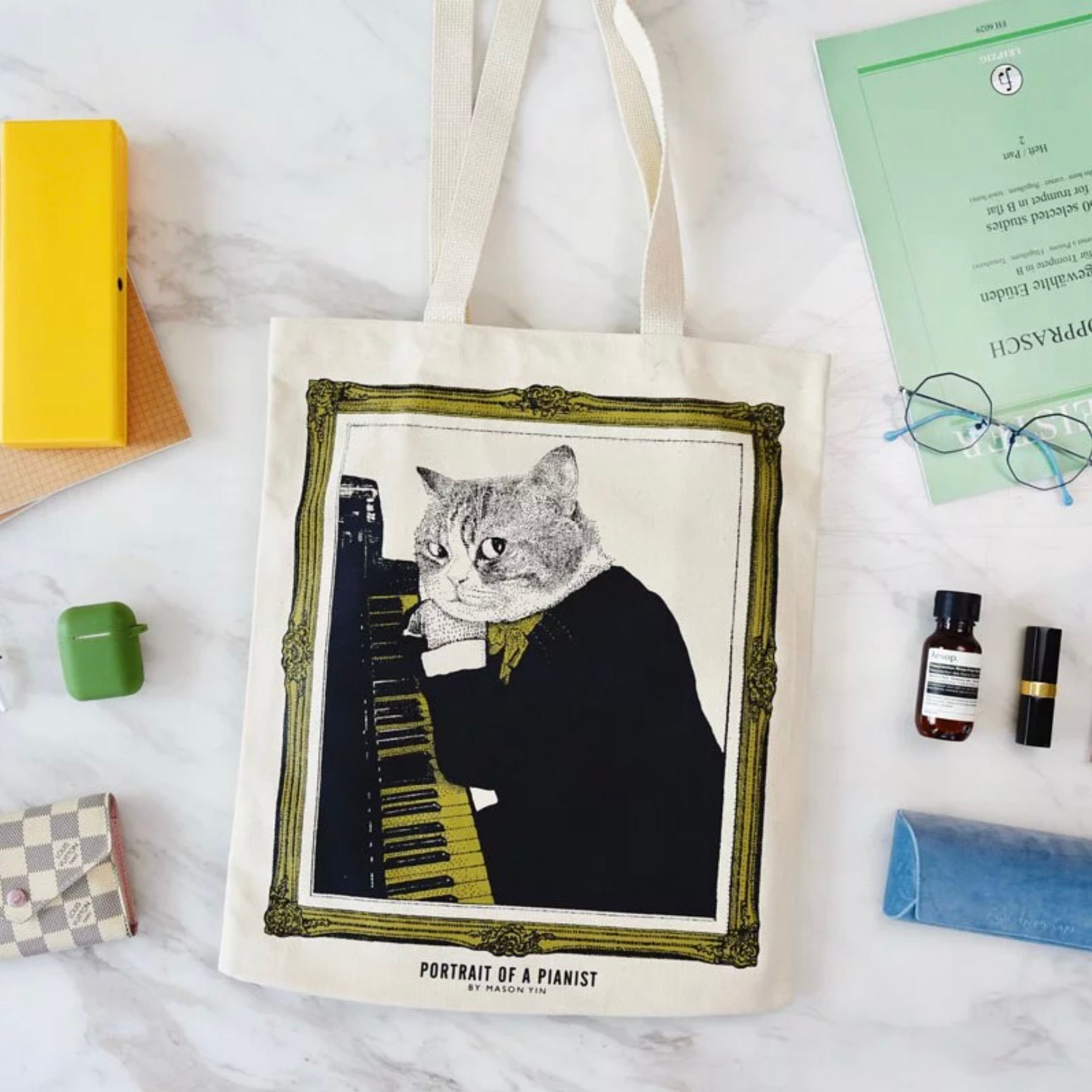 Classicats Upright Piano Canvas Bag 100% Cotton