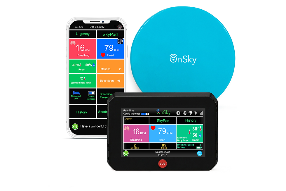 Thumbnail: SkyPad Blue Contactless Heart Rate & Breathing Monitor, Touchscreen Monitor