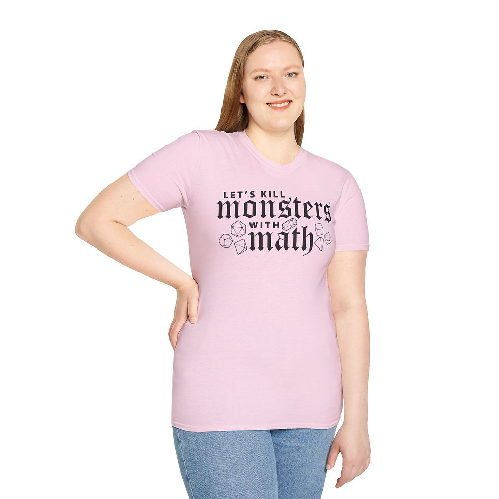 Thumbnail: Let's Kill Monsters with Math Unisex Softstyle T-Shirt