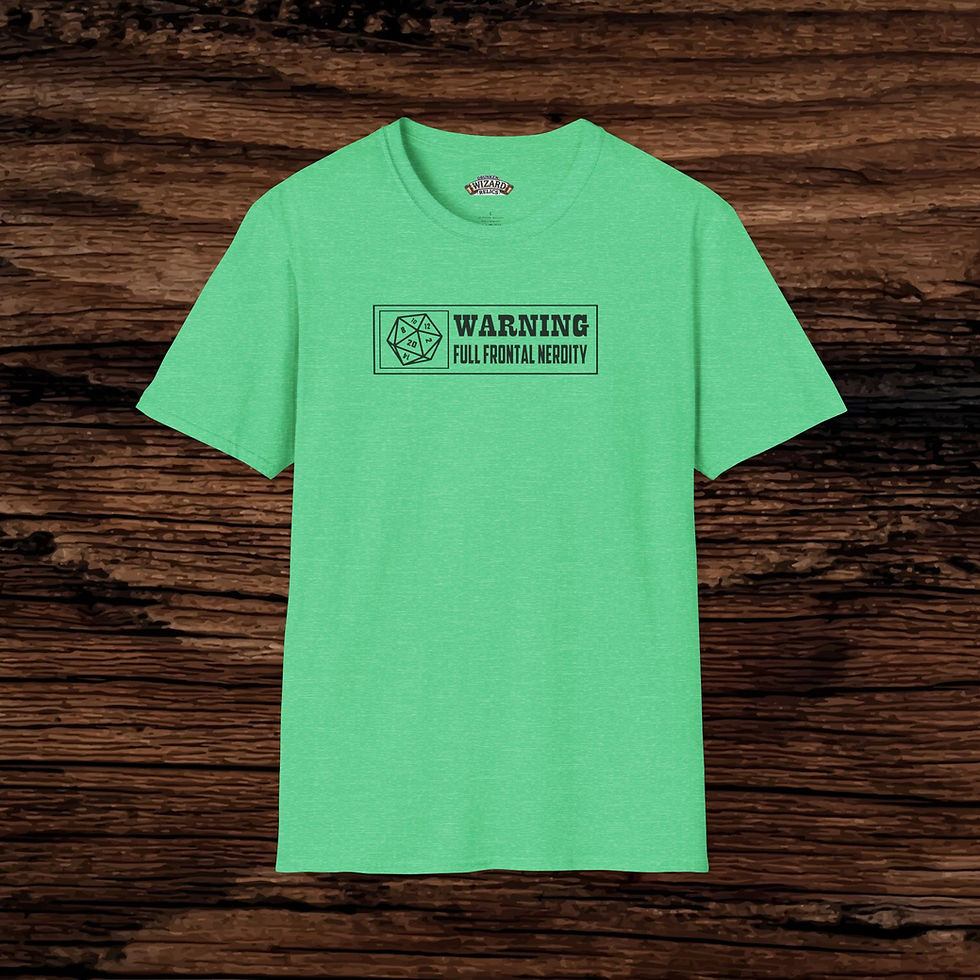 Thumbnail: Warning Full Frontal Nerdity Unisex Softstyle T-Shirt Light Edition