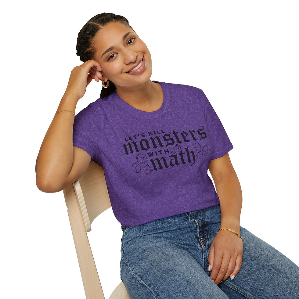 Thumbnail: Let's Kill Monsters with Math Unisex Softstyle T-Shirt