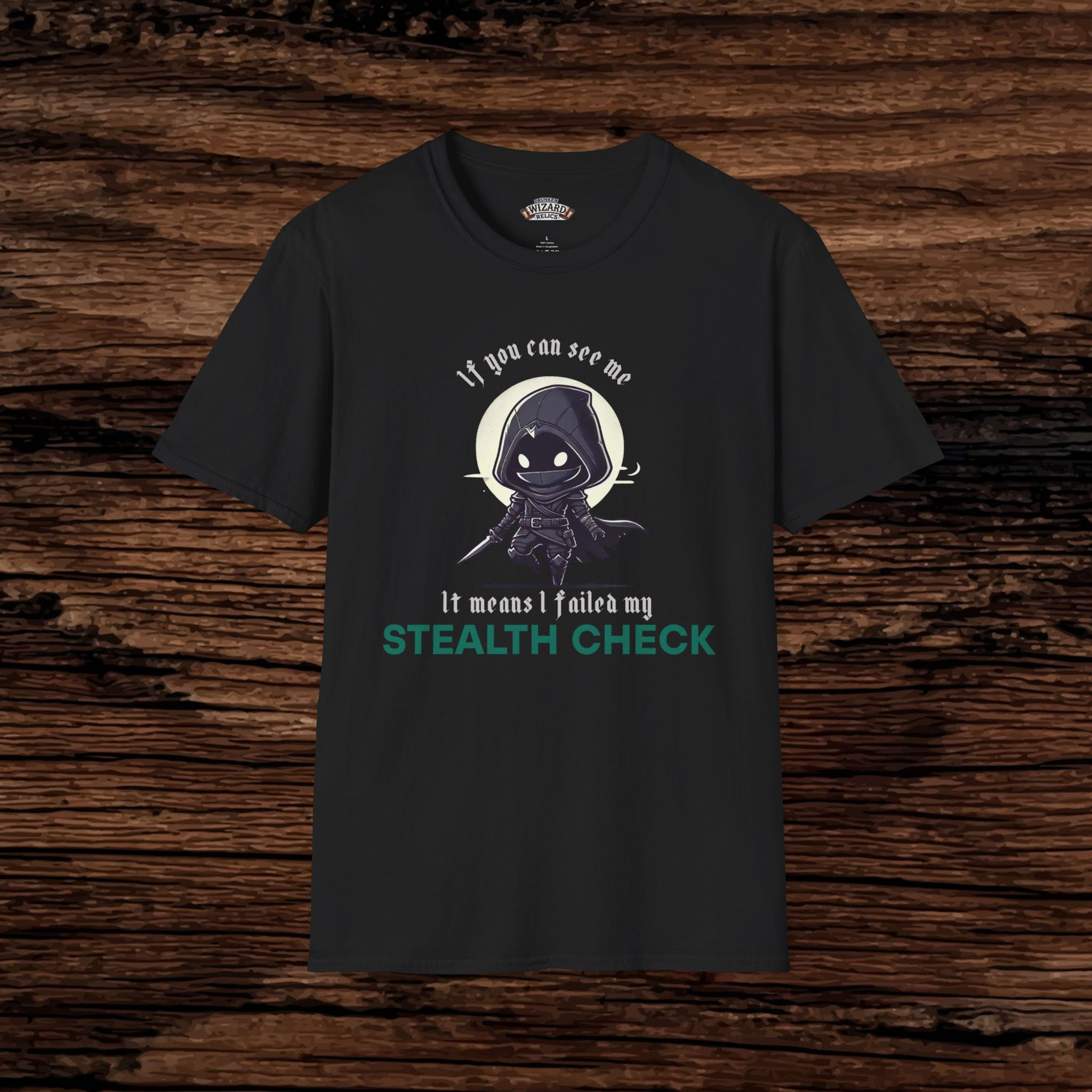 Funny Stealth Check T-Shirt for Gamers | Unisex Softstyle Tee