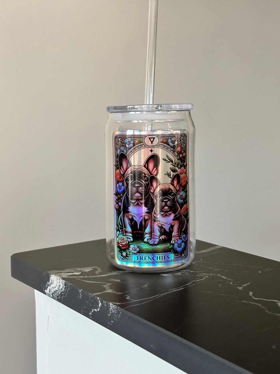 Thumbnail: Frenchie tarot card plastic cup