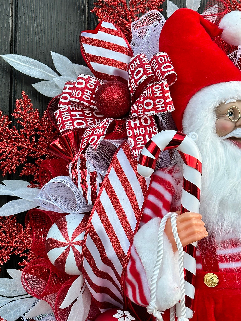 Thumbnail: Candy Cane Santa Claus Wreath