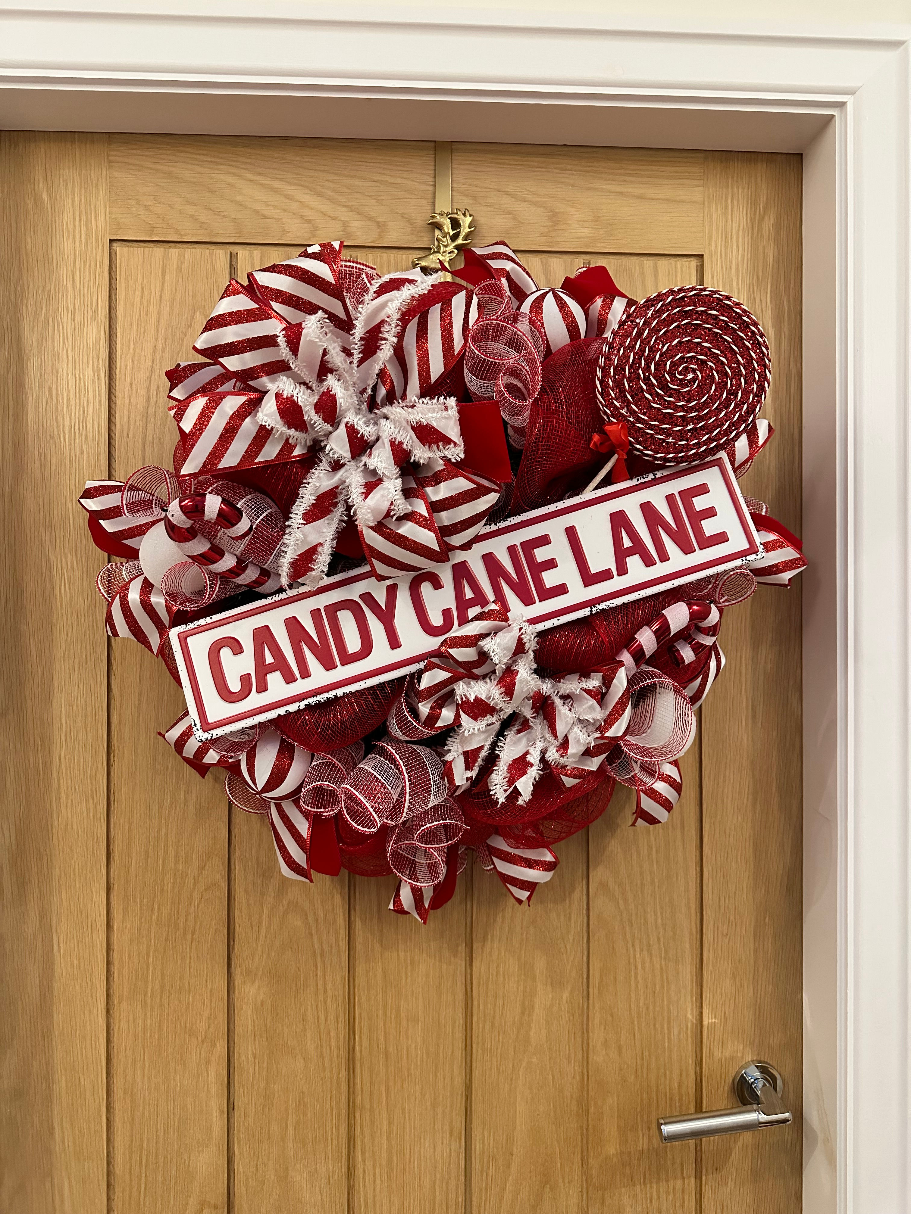Candy cane lane wreath
