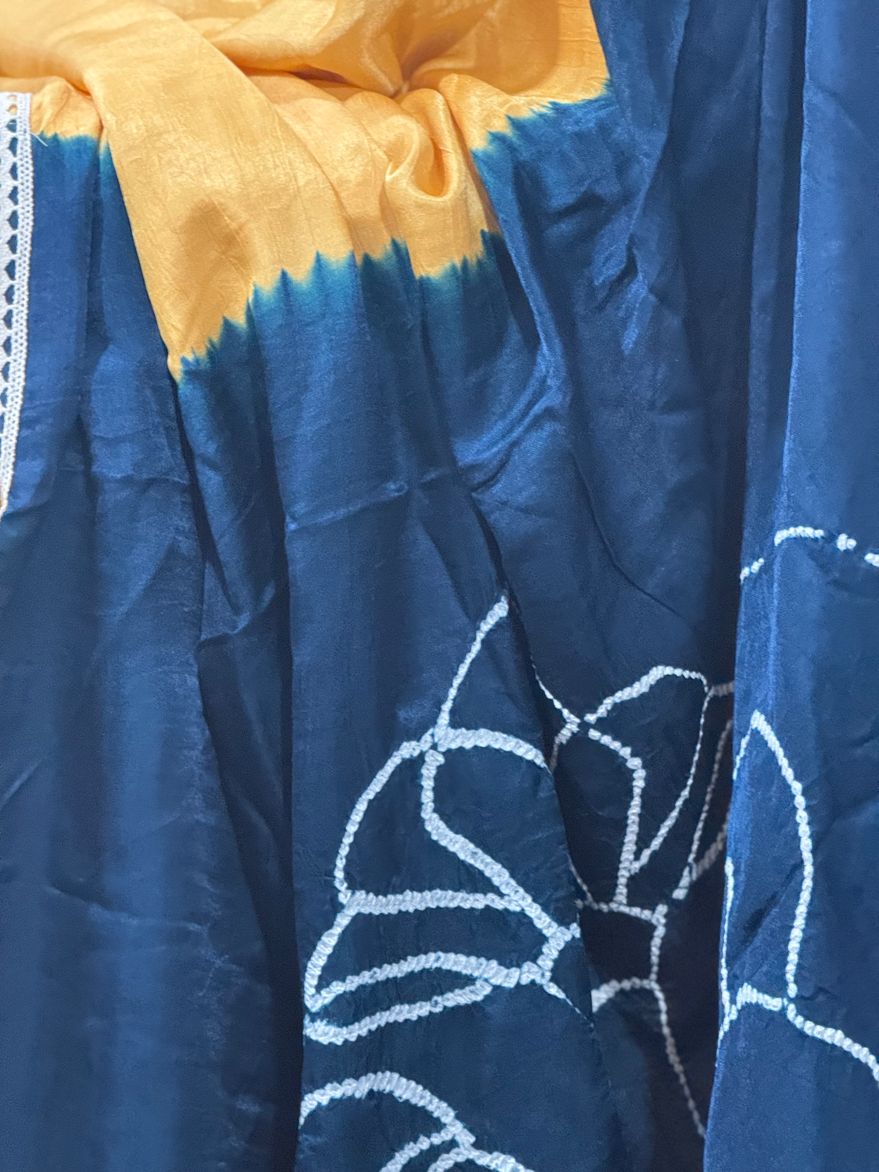 Ghaji Silk Bandhani Inspred by Frida Kahlo